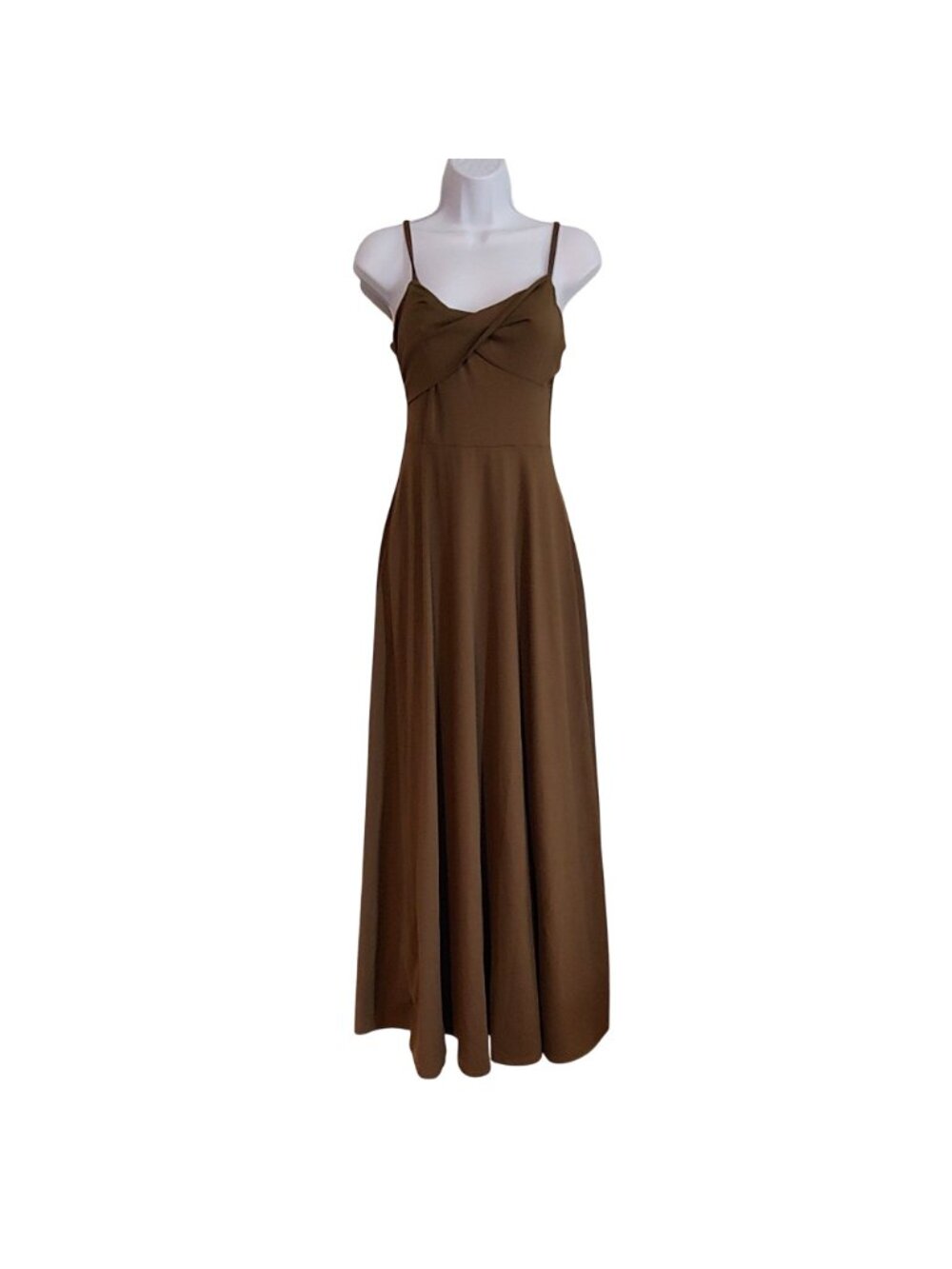 Halara Olive Twist Front Maxi Dress Travel Sleeveless Soft Stretch Minimalist Sh - Picture 2 of 11